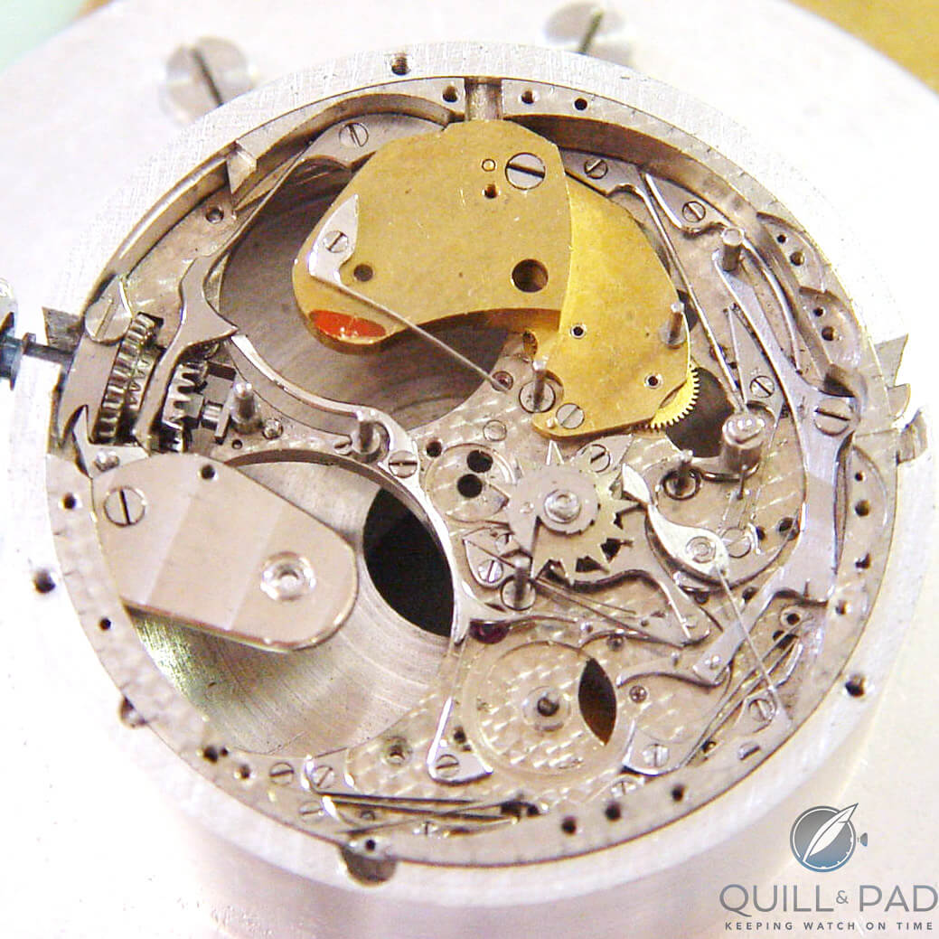 Adding the flying tourbillon required irreversible modifications to the base movement, which proved particularly tricky since it also has a chiming mechanism