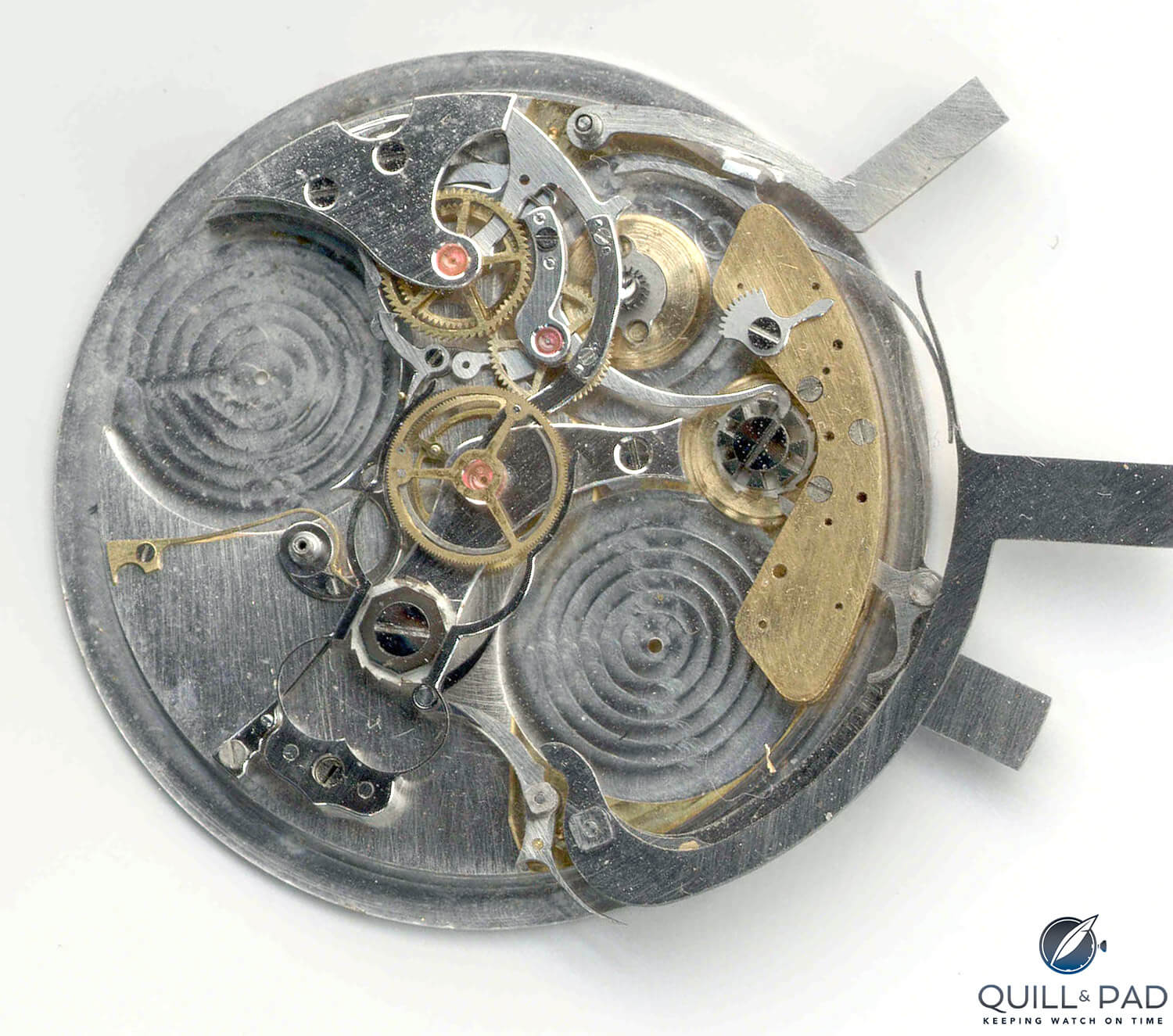 Paul Gerber created dummy plates to test that his design works properly before adding the chronograph to the irreplaceable Caliber 17