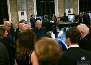 Mr. Daniel Roth (center) and his Jean Daniel Nicola Two-Minute Tourbillon attracting attention at the opening of the "Watchmakers: The Masters of Art Horology" exhibition at the Maxxi Gallery, Rome