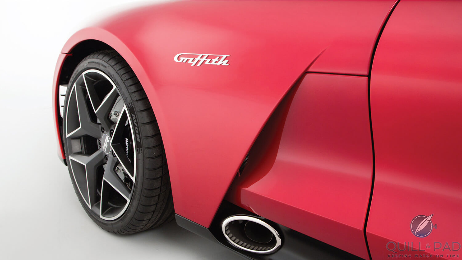 Massive forward exhaust on the 2018 TVR Griffith
