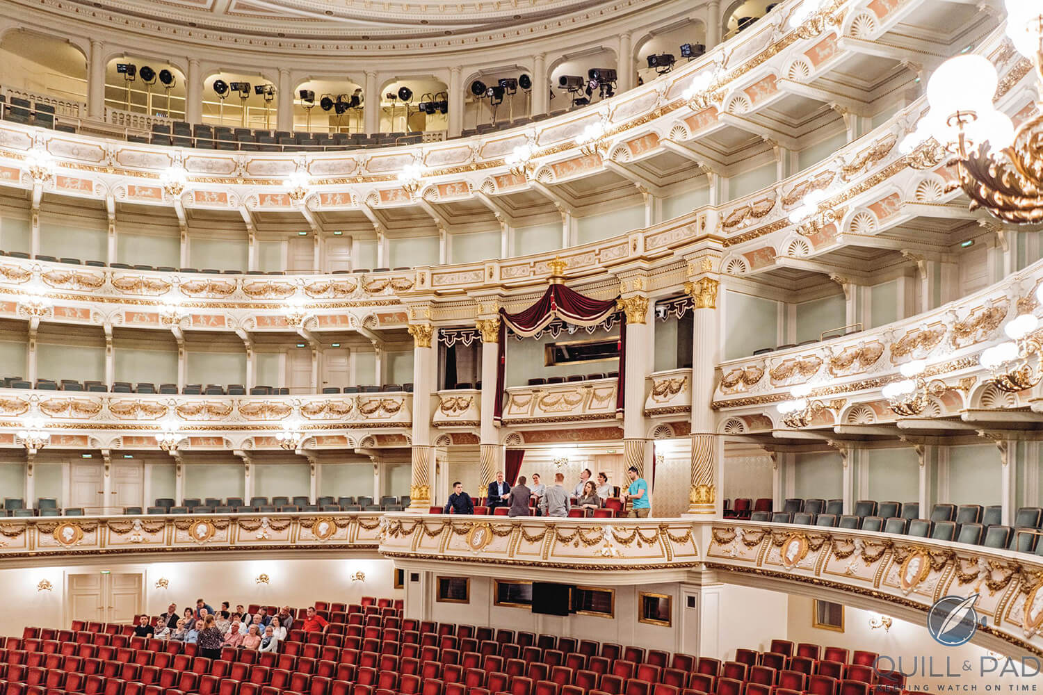 The group takes in the majesty of Dresden’s Semper Opera, home to A. Lange & Söhne’s Five-Minute Clock (photo courtesy Erik Gross/A. Lange & Söhne)