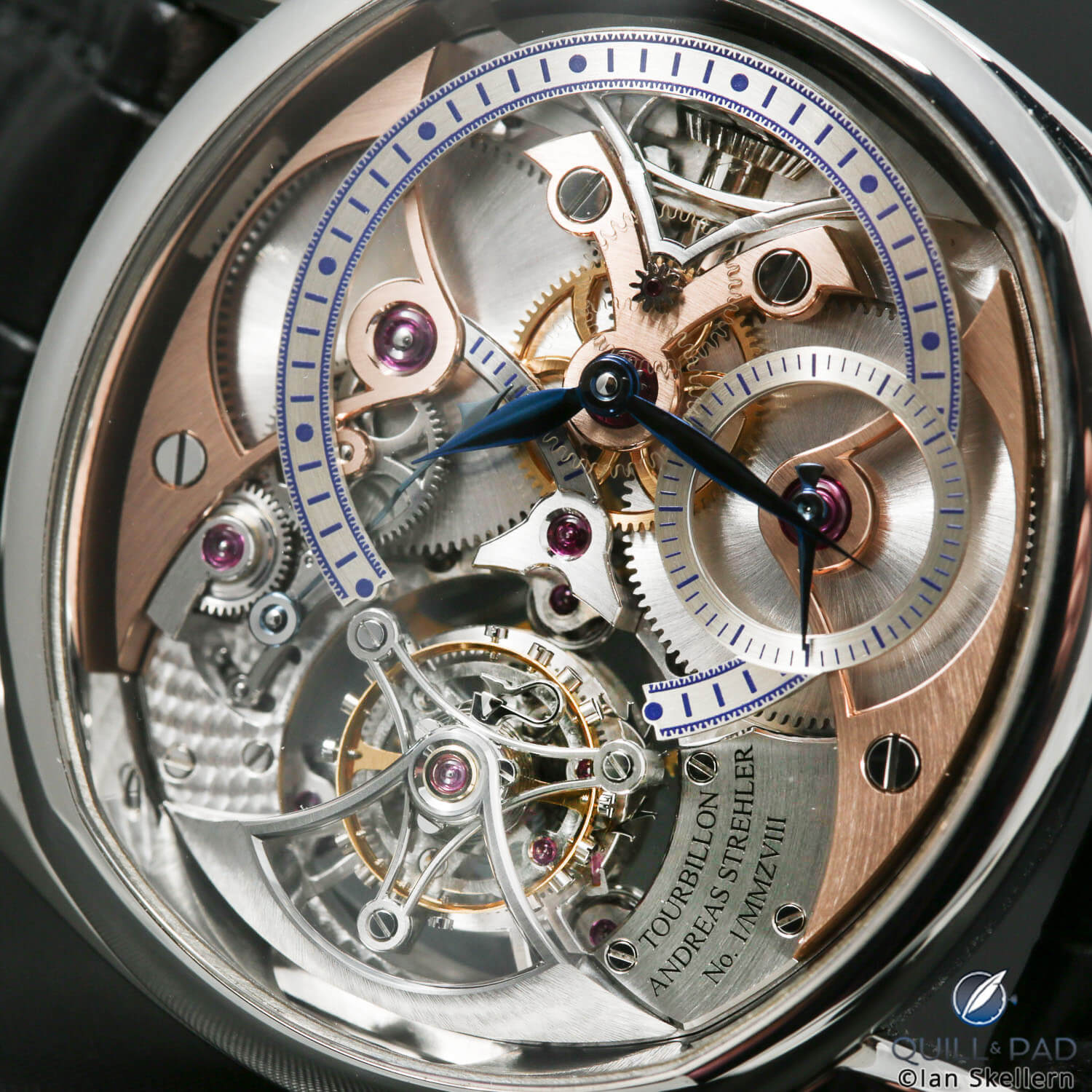 Close look dial side of the Andreas Strehler Trans-Axial Remontoir Tourbillon