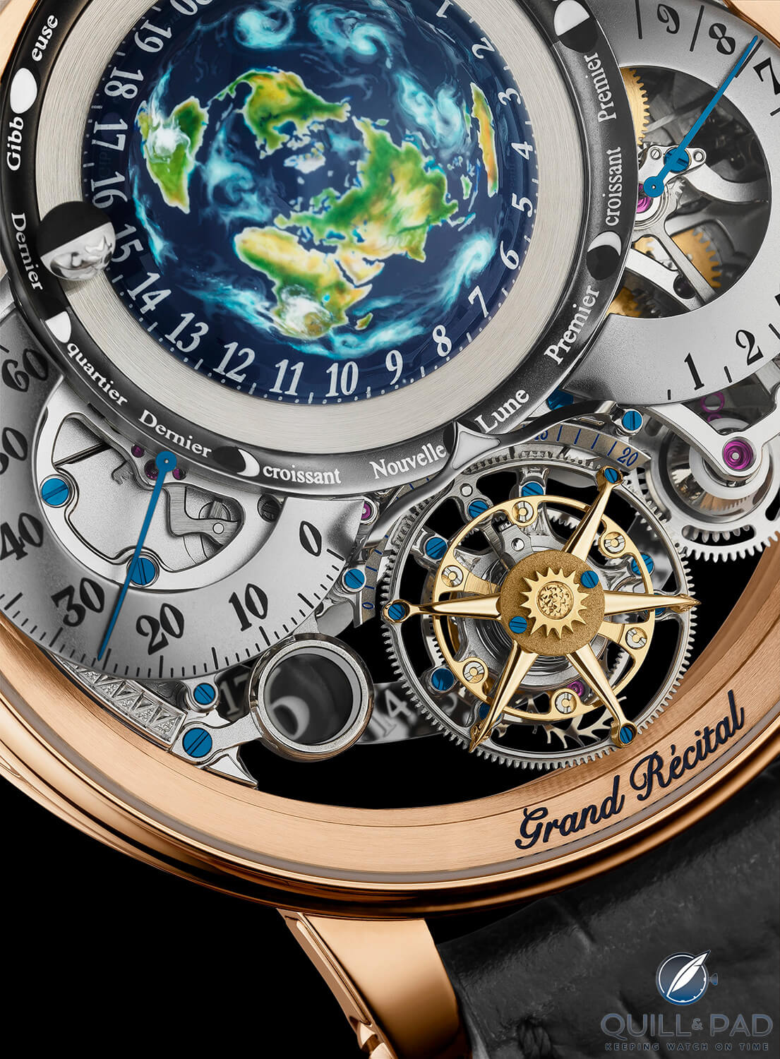 The moon (visible beside the 15 top left) on the Bovet Récital 22
