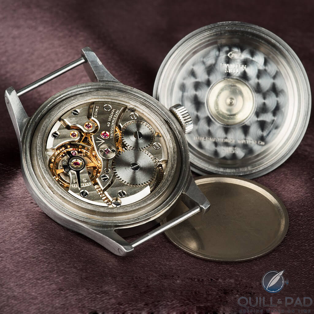 IWC Caliber 89 seen under the back cover of this Mark XI (photo courtesy Watch Club London)