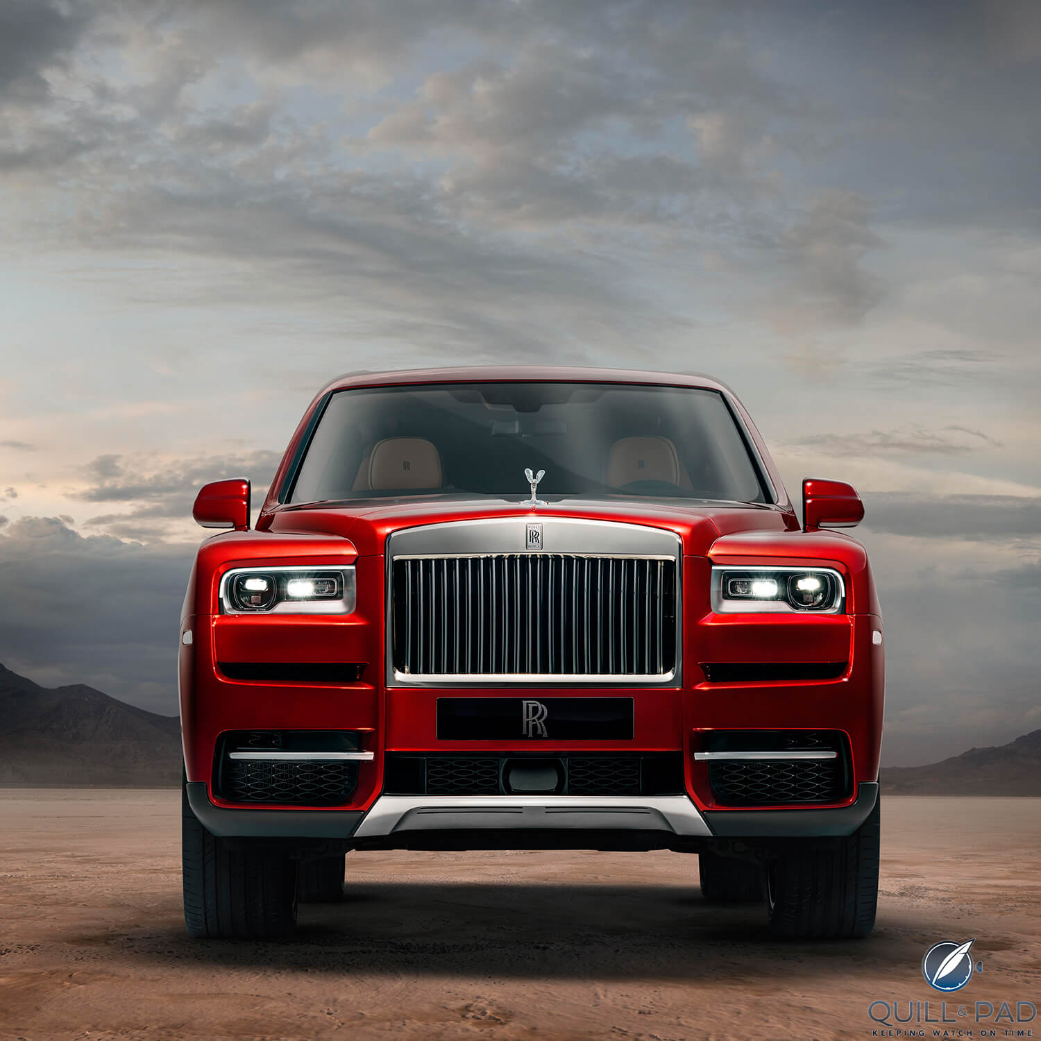 Imposing frontal view of the Rolls-Royce Cullinan