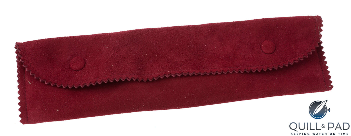 Original red pouch of Julien’s Auctions Lot 391: Vacheron Constantin Dual Time Zone