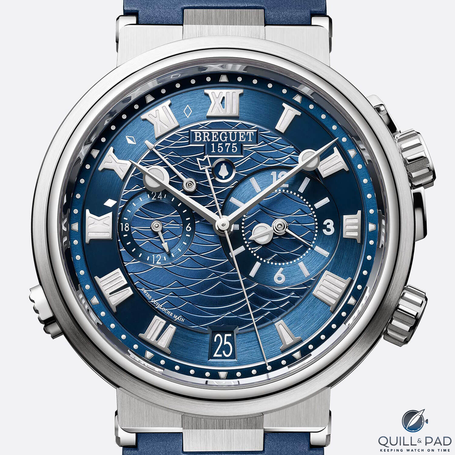 Breguet Marine Alarme Musicale 5547 in white gold with blue dial