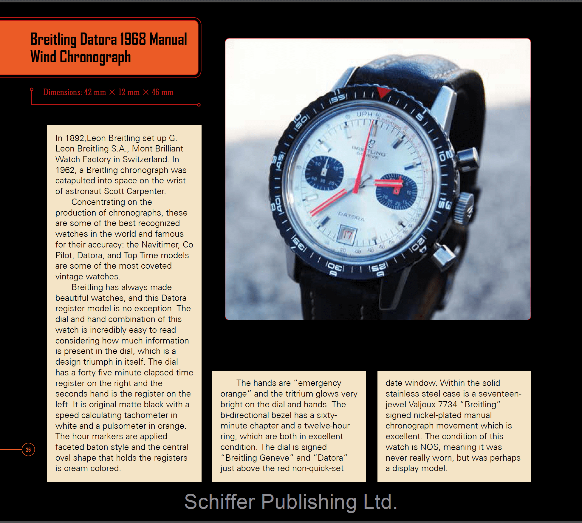 Breitling Datora 1968 Manual Wind Chronograph page 26 of 'Chasing Time' by Alistair Gibbons