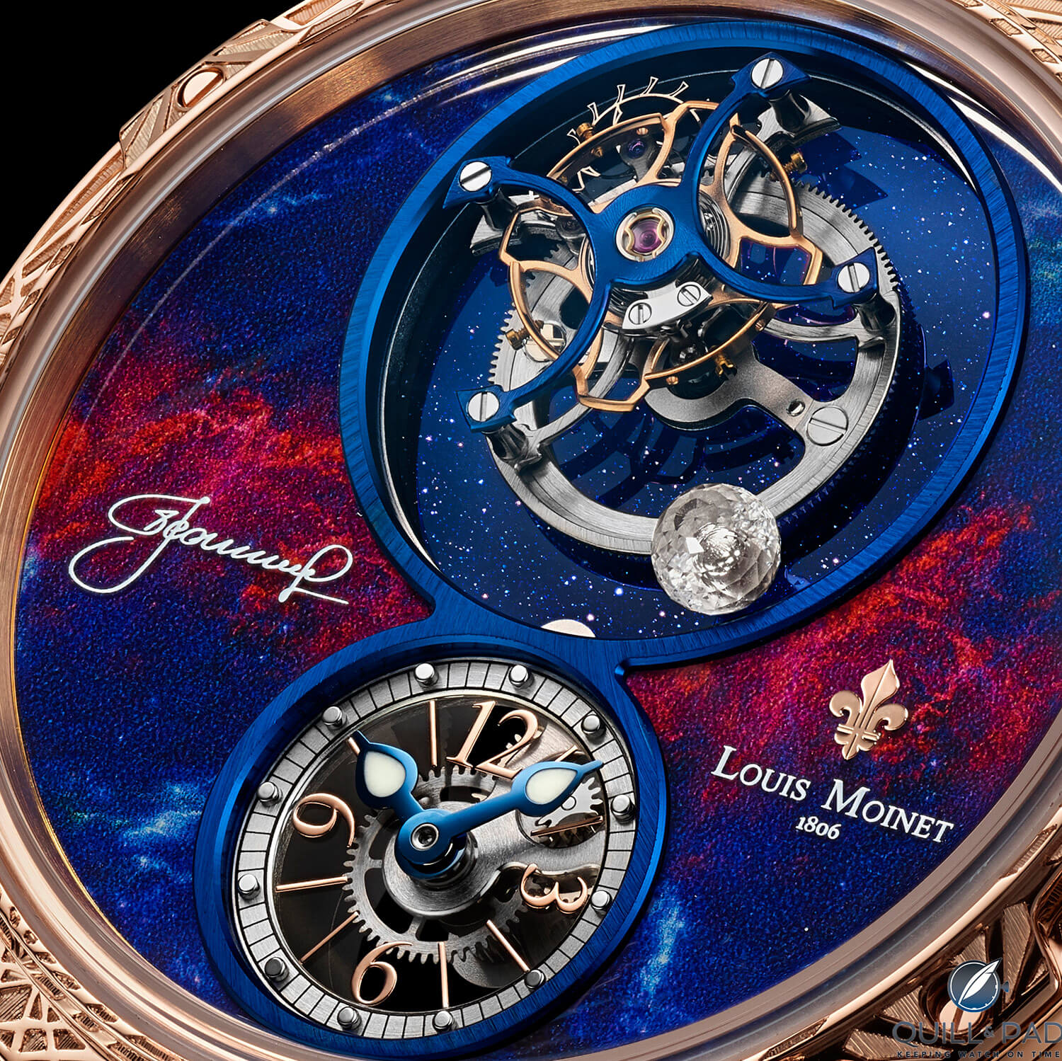 Simply sensational astronomically-themed dial of the Louis Moinet Spacewalker