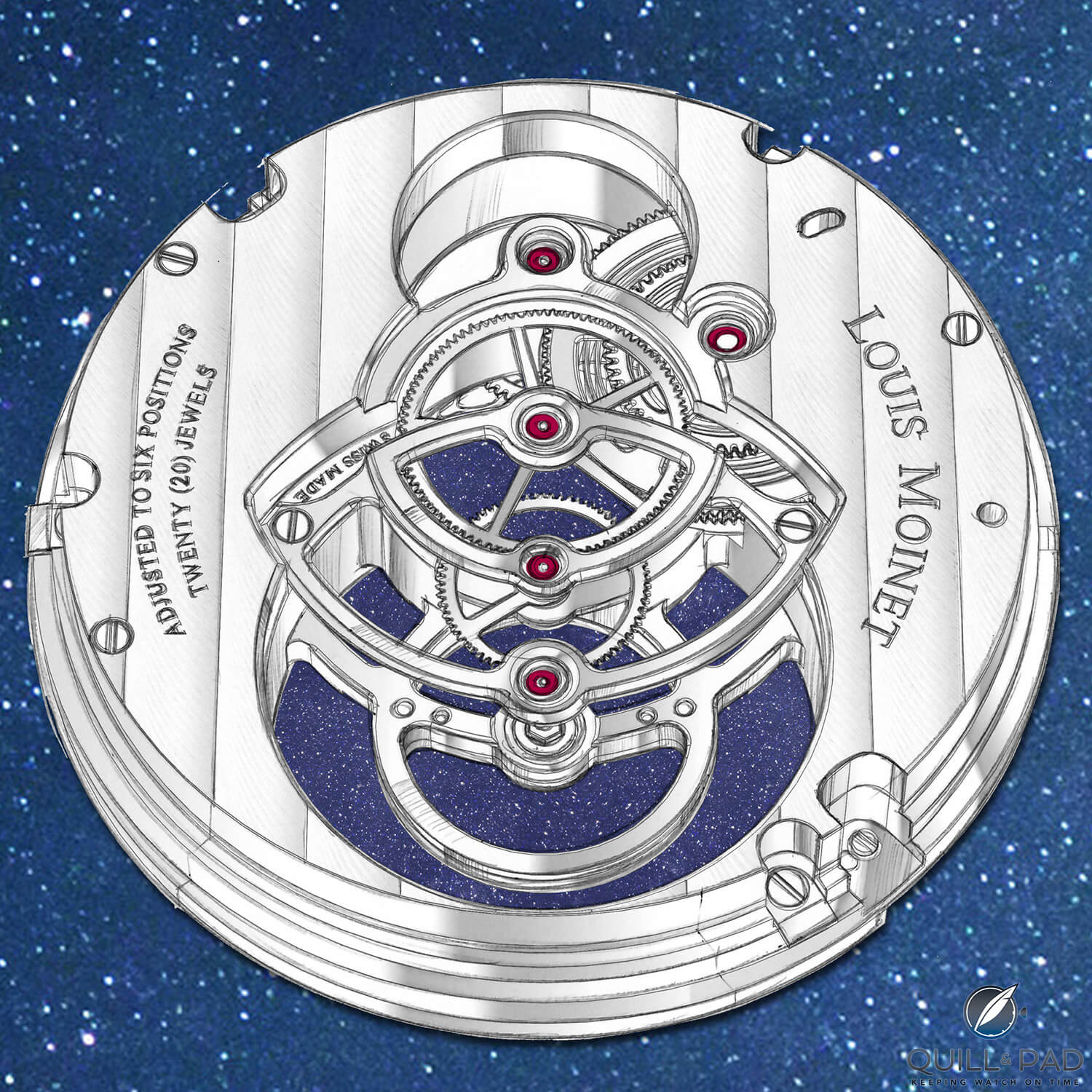 See-though movement of the Louis Moinet Spacewalker