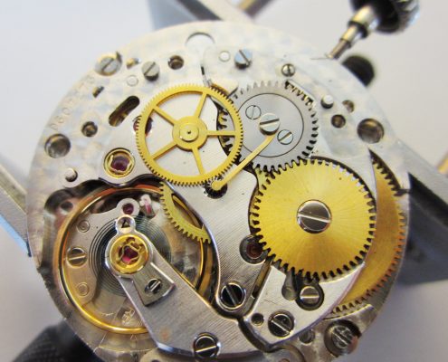 Rolex Caliber 1570 with automatic winding mechanism removed