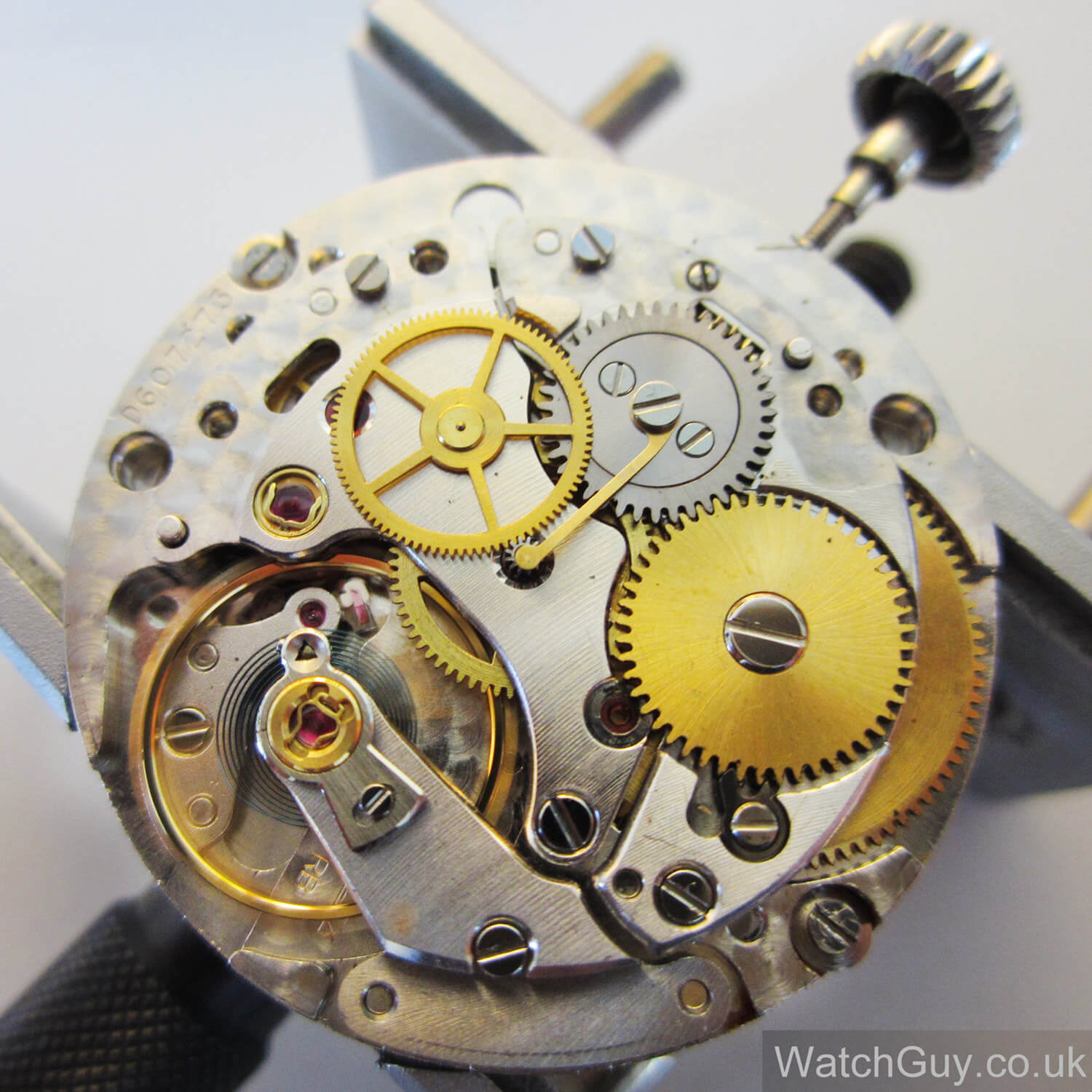 Rolex Caliber 1570 with automatic winding mechanism removed