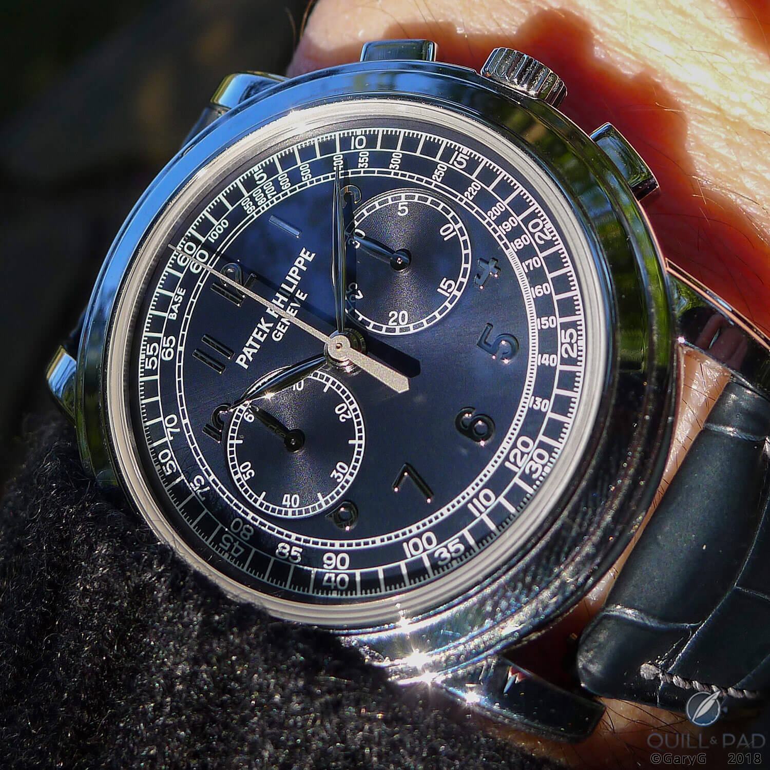 Ignore that fingerprint: Patek Philippe Reference 5070P-001 on the wrist