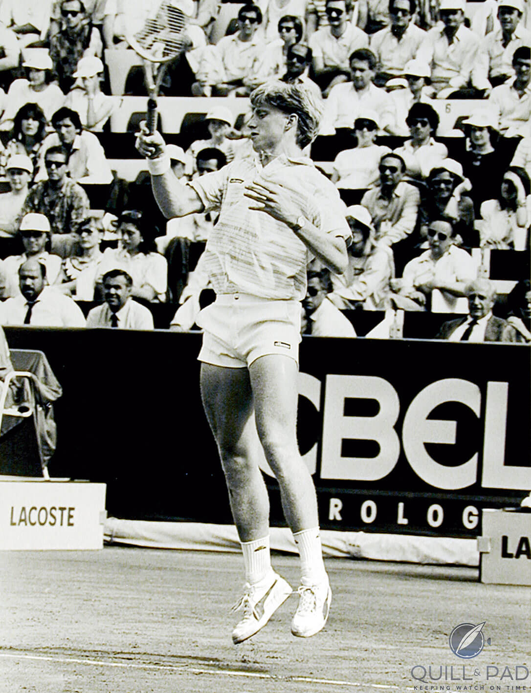 Boris Becker wearing an Ebel watch at Wimbledon (photo courtesy Ebel)
