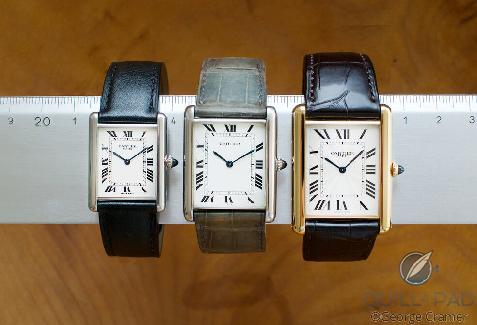 Cartier Tanks in three sizes: Classic, Jumbo and XL