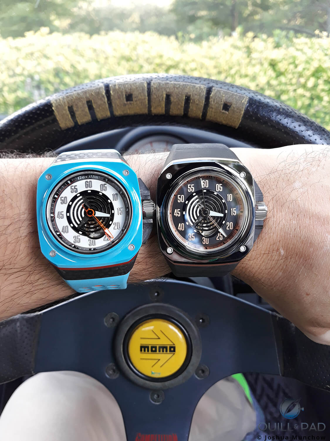 Gorilla Fastback GT Mirage and Bandit on the wrist