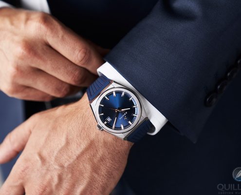 Zenith Classic Defy with blue dial on the wrist