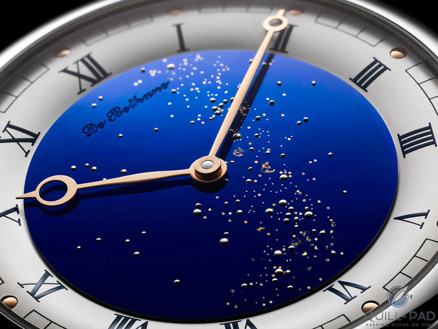 Close look at the beautiful dial of the De Bethune DB25 Starry Varius Chronomètre Tourbillon