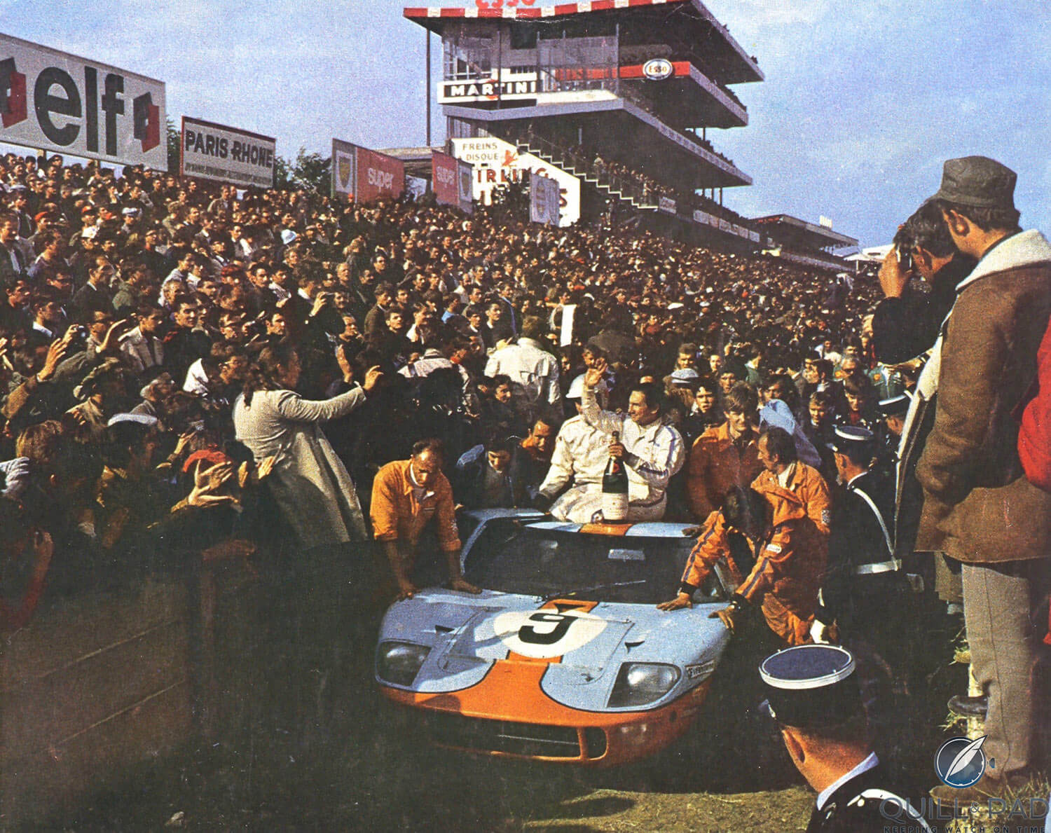 Gulf Oil team at the end of Le Mans 1968