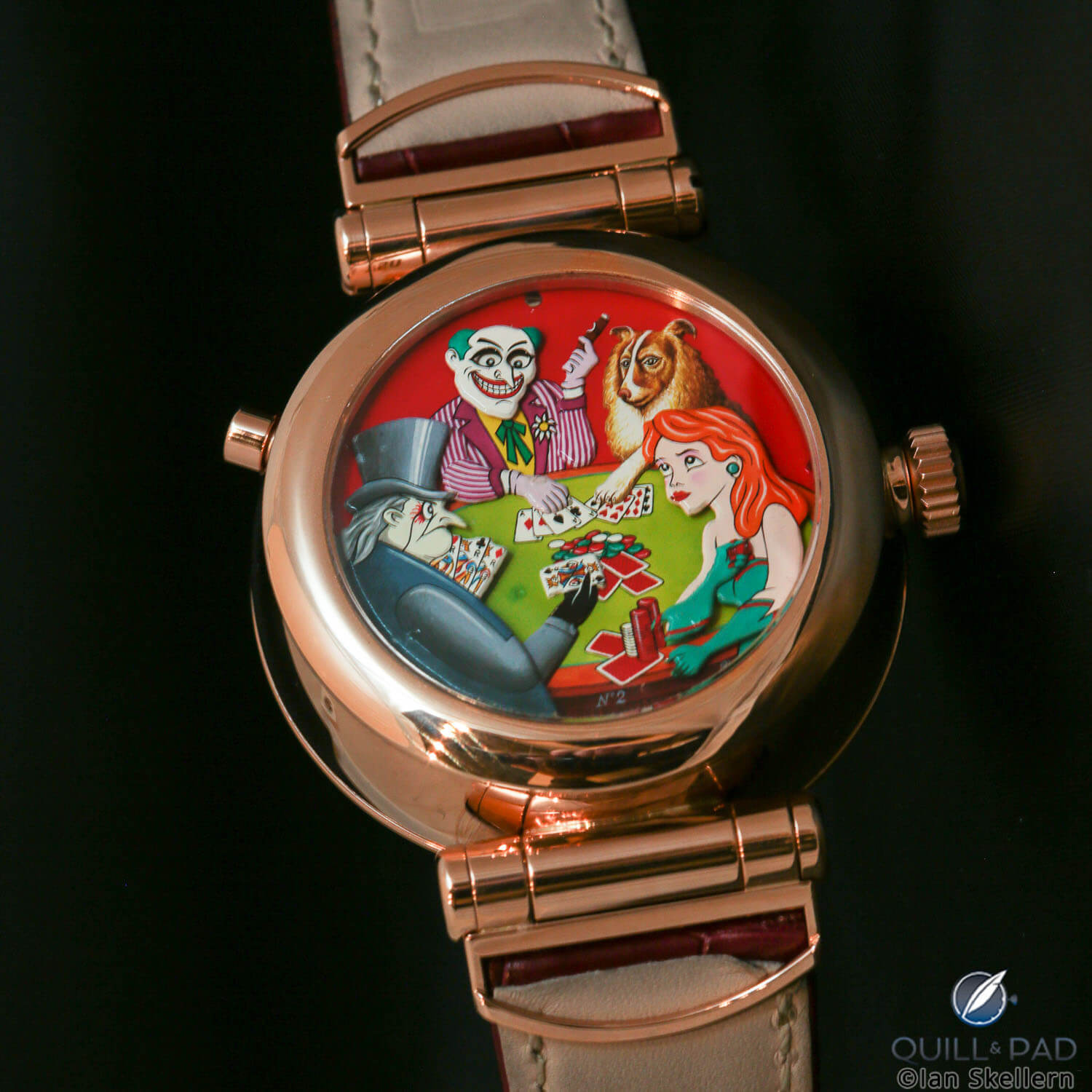Card playing on the back of the Konstantin Chaykin And Svend Andersen Joker Automaton