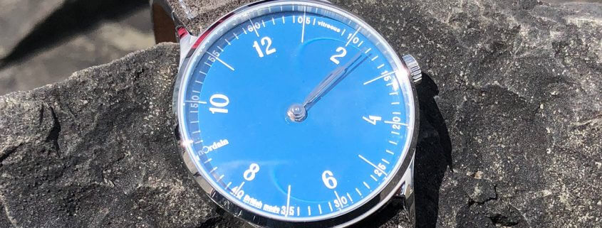 anOrdain Model 1 with blue oven-fired enamel dial