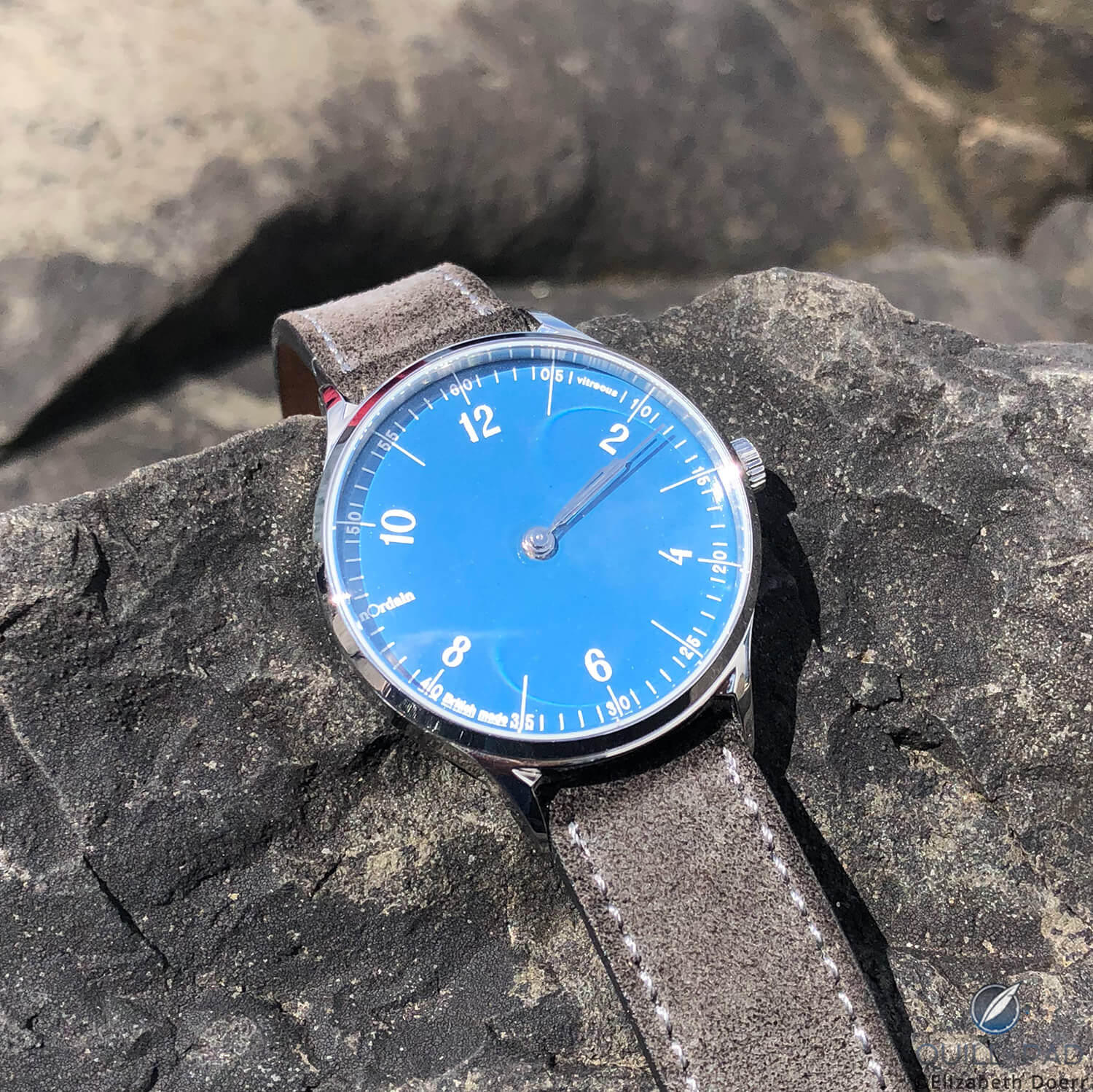 anOrdain Model 1 with blue oven-fired enamel dial