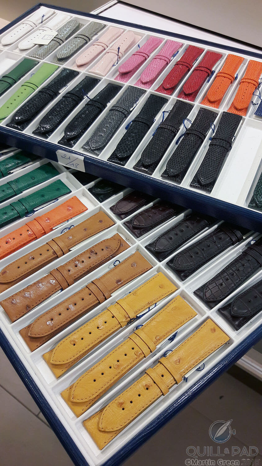 Colorful watch straps at Jean Rousseau, London