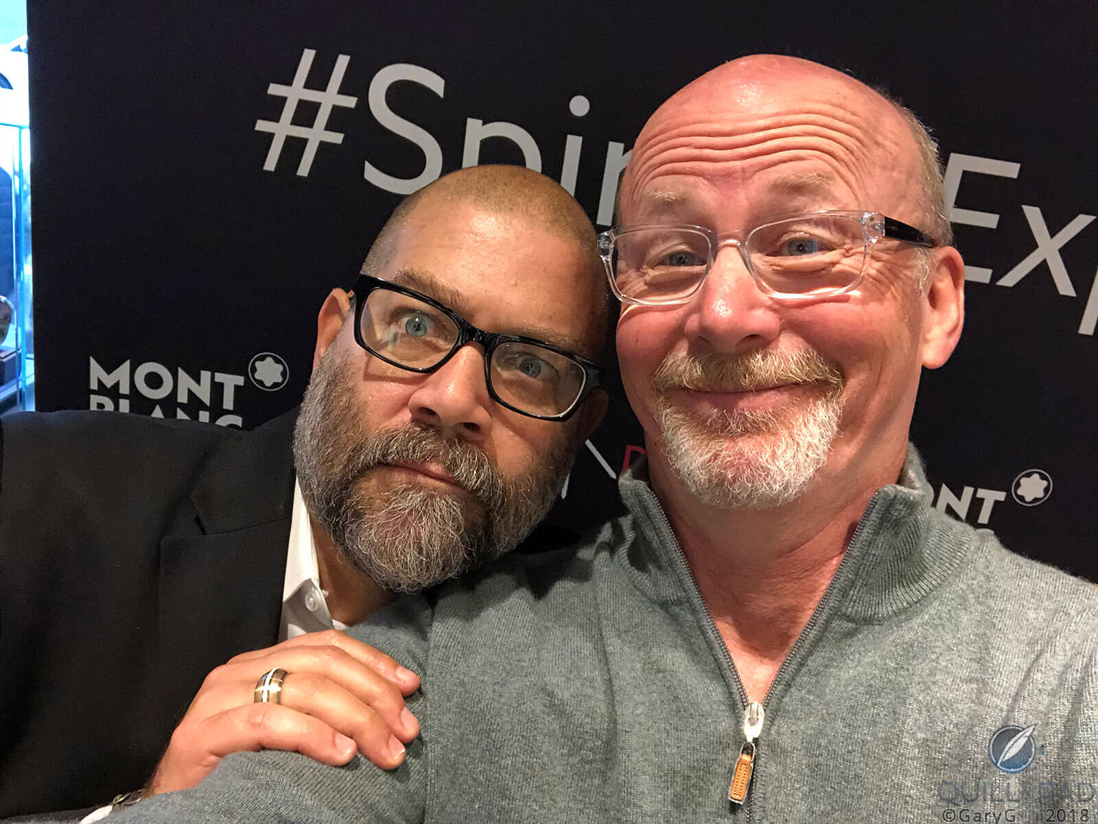 Parting shot: Adam Craniotes and GaryG captured at a Montblanc/RedBar event, 2018 (photo: GaryG)