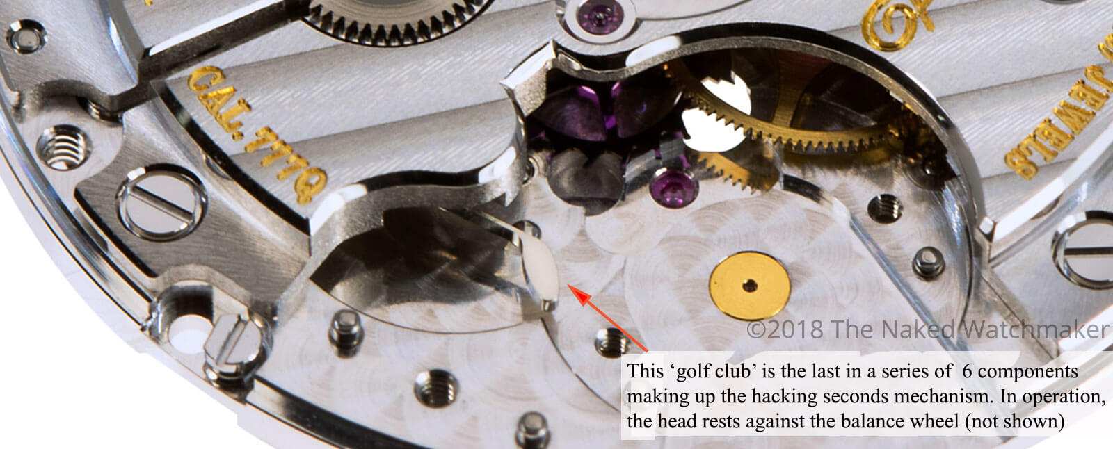 'Golf club head' hacking seconds balance wheel break on the Breguet Classique 5177 Caliber 777Q