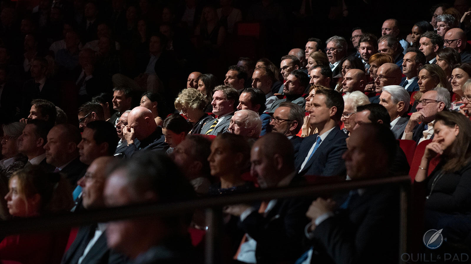 I’ll never forget it: Jean-Claude Biver (spotlighted at left with hand to face) during Aurel Bacs’ rousing introduction