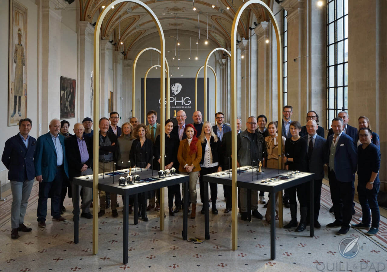 The 2018 GPHG jury on voting day, with the author at center rear (photo courtesy Grand Prix d’Horlogerie de Genève)