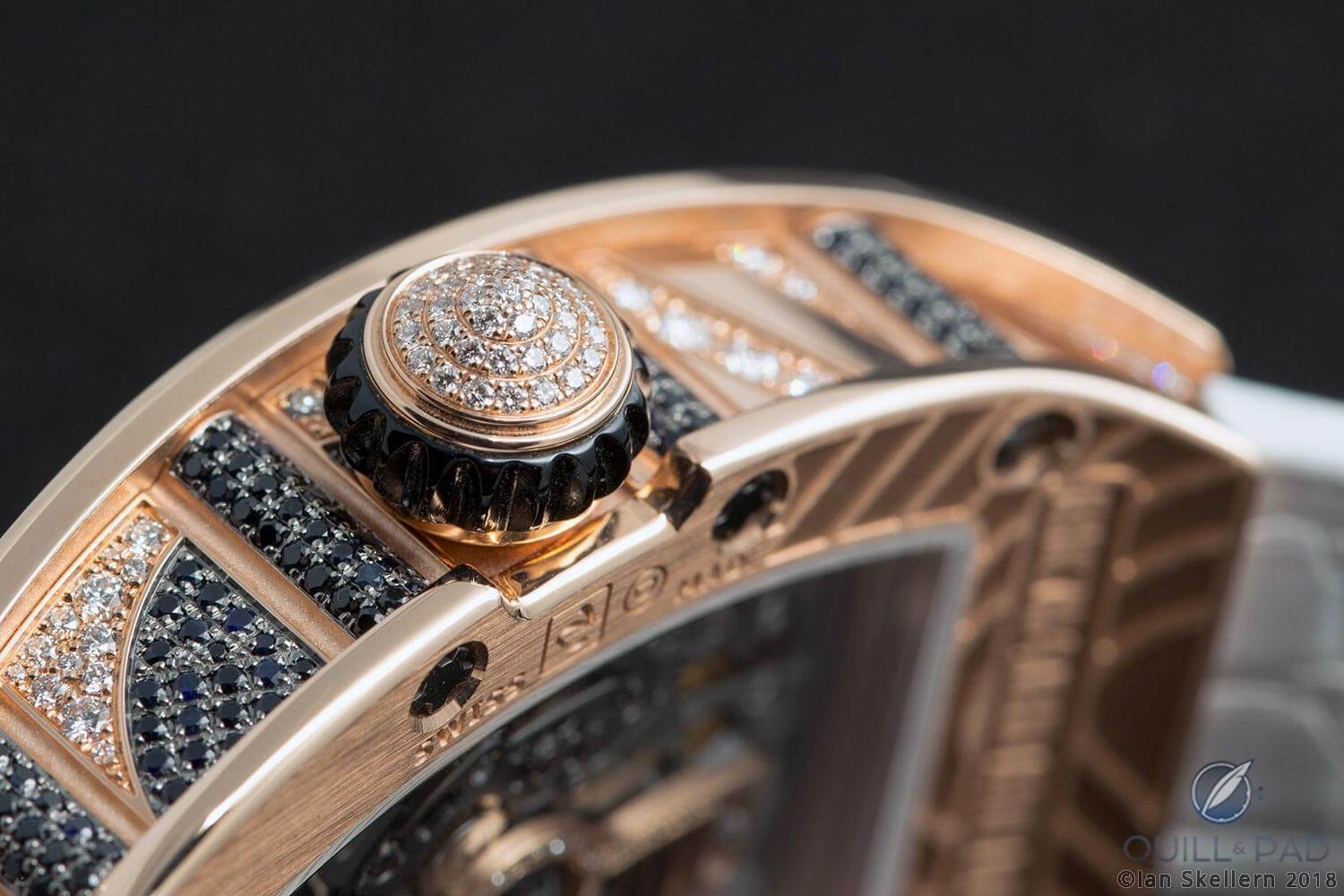 diamond-set crown of the Richard Mille RM 71-01 Tourbillon Talisman