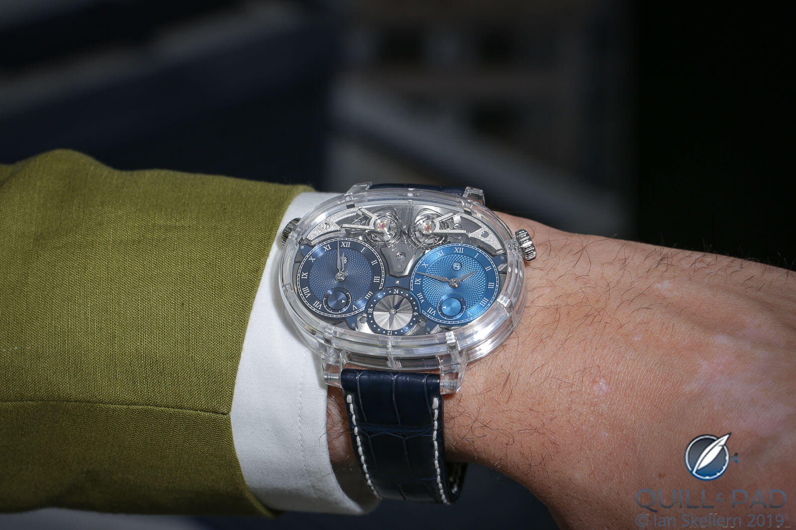 Armin Strom Dual Time Resonance Sapphire wristshot