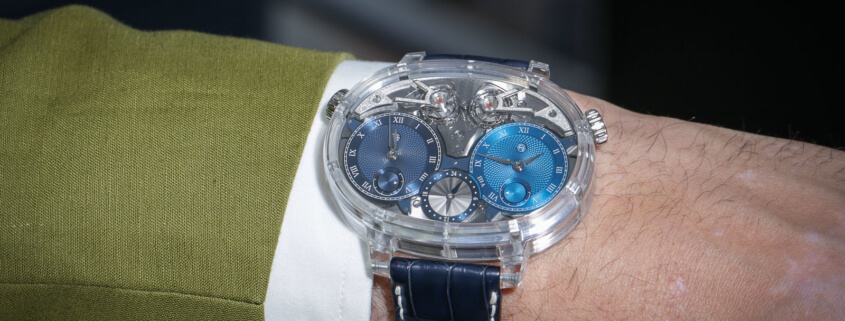 Armin Strom Dual Time Resonance Sapphire on the wrist