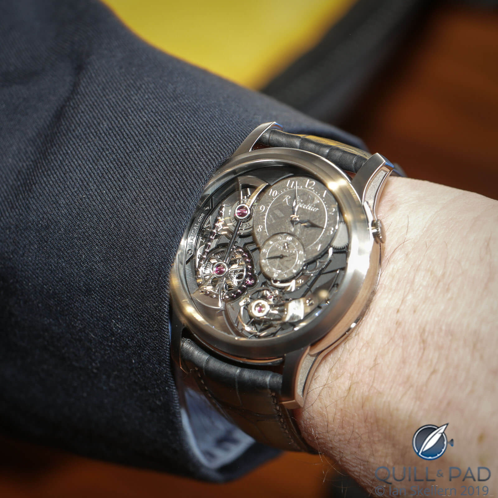 Romain Gauthier Logical One with meteorite dials on the wrist