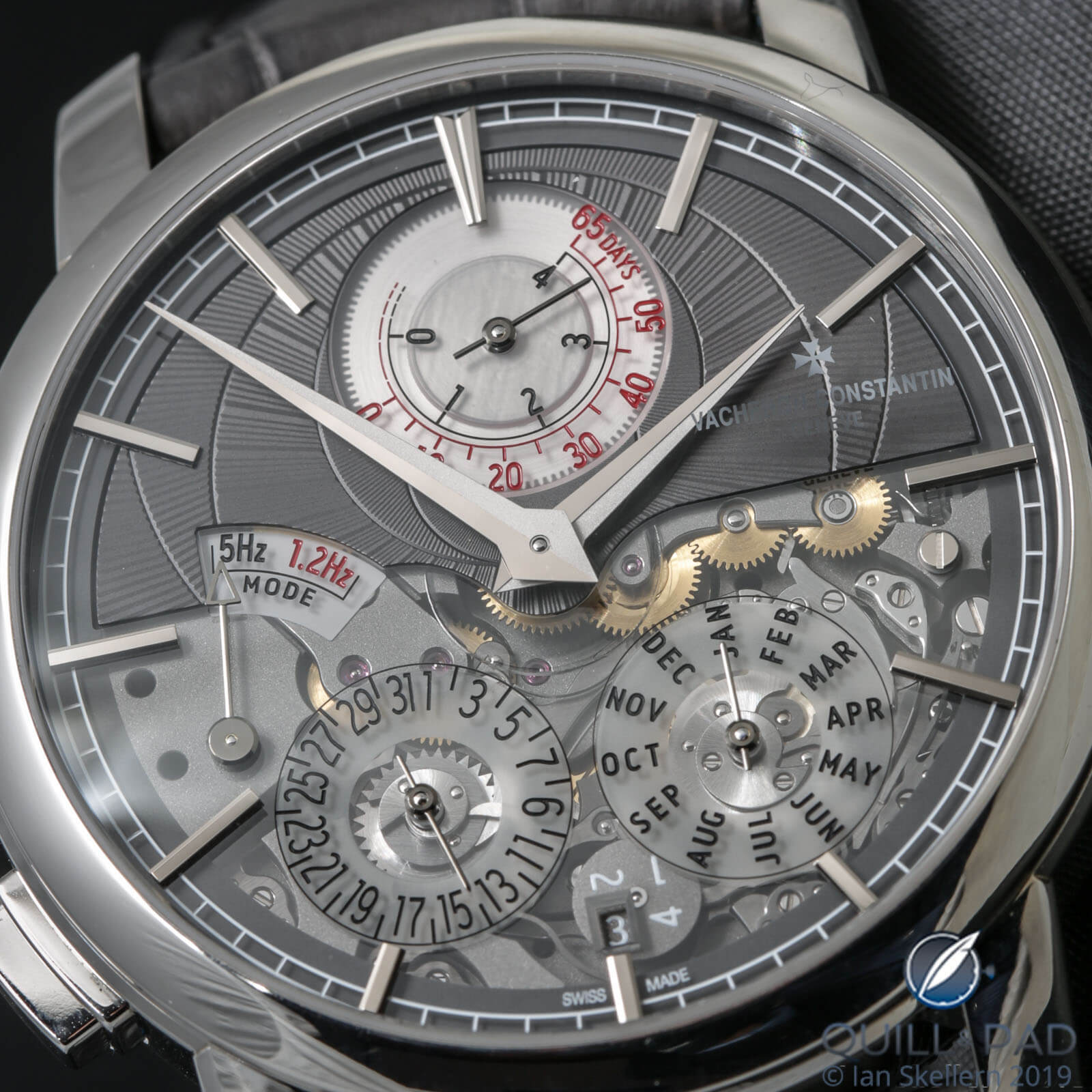 Vacheron Constantin Traditionnelle Twin Beat on the wrist up close dialside