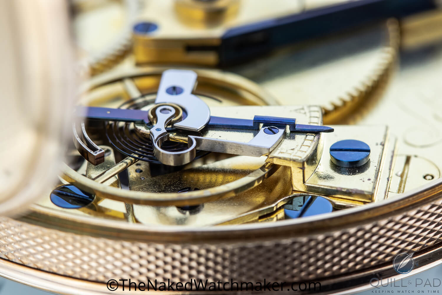 Pare-chute balance shock protection system invented by Abraham-Louis Breguet in this Souscription pocket watch circa 1805