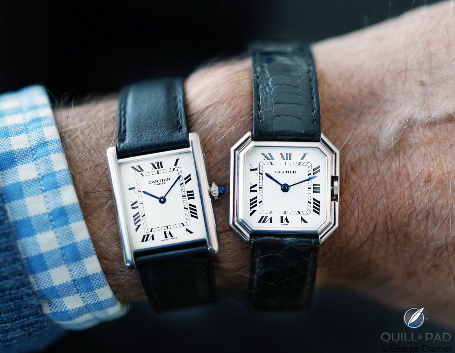 Louis Cartier (left) and Cartier Ceinture on the wrist