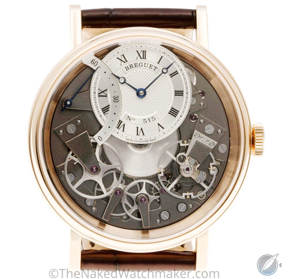 Symmetrical movement of the Breguet Tradition Automatique Seconde Rétrograde 7097