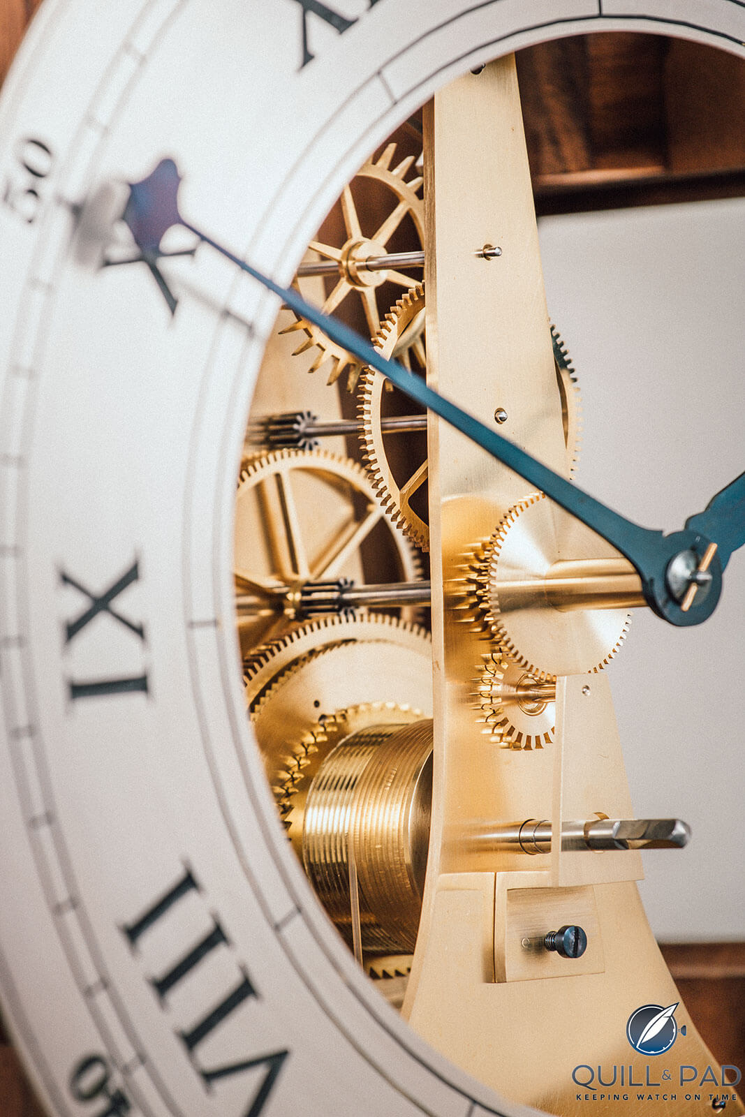 Dial detail of Tyler John Davies's Equilibrium clock 