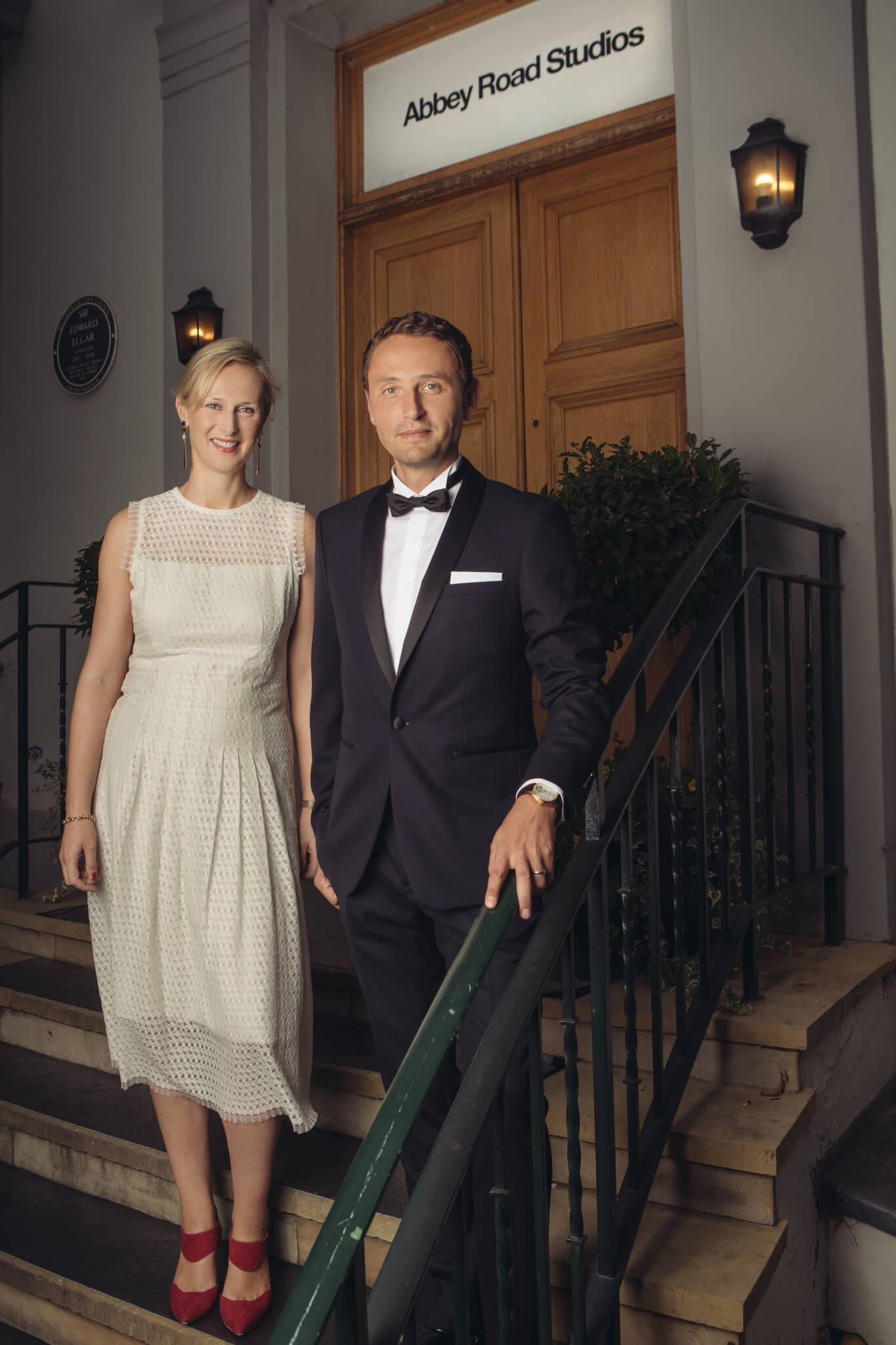 Isabel Garvey, managing director of Abby Road Studios, and Laurent Perves, chief marketing officer of Vacheron Constantin