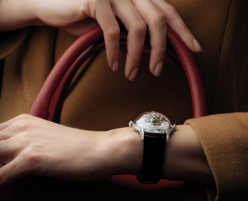 MB&F Legacy Machine FlyingT Baguette on the wrist