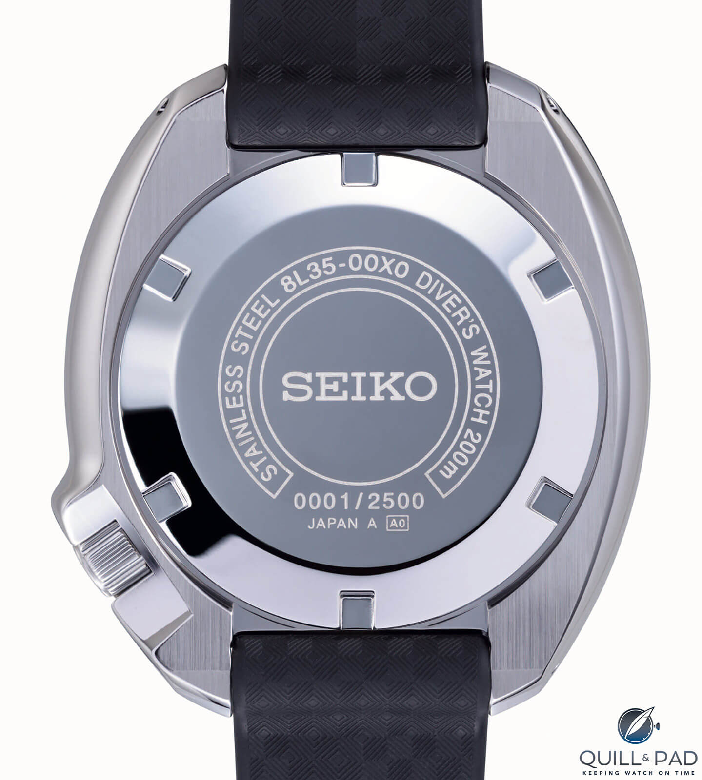 Back of the Seiko Prospex 1970 Diver’s Re-Creation Limited Edition